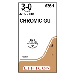 Ethicon 3/0 FS-2 27" Chromic Gut Suture 636