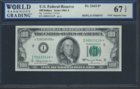 U.S. Federal Reserve, Fr. 2163-I*, Replacement Note, 100 Dollars, Series 1963 A Signatures: Granahan/Fowler 67 UNC Superb Gem  