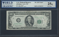 U.S. Federal Reserve, Fr. 2157-Gm*, Replacement Note, 100 Dollars, Series 1950 Signatures: Clark/Snyder 25Q Very Fine  