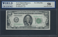 U.S. Federal Reserve, Fr. 2152a-Dm, 100 Dollars, Series 1934 Signatures: Julian/Morgenthau 58 About UNC Choice  