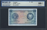 Cyprus, P-41b, 250 Mils, 1.6.1974 Signatures: C.C. Stephani 66 TOP UNC Gem  