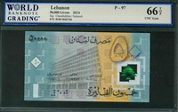 Lebanon, P-97, 50,000 Livres, 2014, Signatures: Charafeddine/Salameh,  66 TOP UNC Gem 