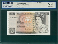 Great Britain, P-379e, 10 Pounds, ND (1988-91), Signatures: G.M. Gill,  53 TOP About UNC 