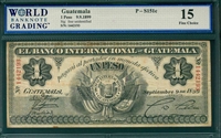 Guatemala, P-S151c, 1 Peso, 9.9.1899, Signatures: four unidentifed,  15 Fine Choice 