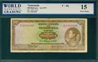 Venezuela, P-48j, 100 Bolivares, 6.2.1973, Signatures: Lafee/Silva,  15 Fine Choice 