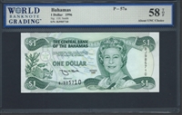 Bahamas, P-57a, 1 Dollar, 1996, Signatures: J.H. Smith, 58 TOP About UNC Choice