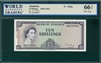 Jamaica, P-51Be, 10 Shillings, 1960 (1964), Signatures: G.A. Brown, 66 TOP UNC Gem