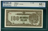 Malaya, P-M9, 100 Dollars, ND (1945), Signatures: none, 62 TOP Uncirculated
