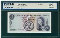Isle of Man, P-25b, 1 Pound, ND (1967), Signatures: P.H.G. Stallard, 65 TOP UNC Gem