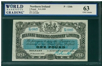 Northern Ireland, P-126b, 1 Pound, 9.11.1939, Signatures: R. Keith, 63 UNC Choice