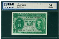 Hong Kong, P-324a, 1 Dollar, 9.4.1949, Signatures: G. Follows, 64 TOP UNC Choice
