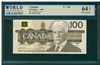 Canada, P-99a, 100 Dollars, 1988, Signatures: Thiessen/Crow, 64 TOP UNC Choice