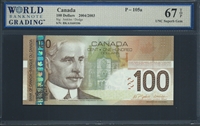 Canada, P-105a, 100 Dollars, 2004/2003, Signatures: Jenkins/Dodge, 67 TOP UNC Superb Gem