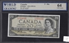 Canada, P-80a, 20 Dollars, 1954 (1955-61), Signatures: Beattie / Coyne, 64 UNC Choice