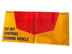 Do Not overtake turning vehicle signs Aluminium