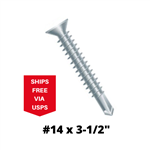 Flat Self Drilling Screw 14 x 3-1/2" Box of 50