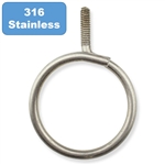 2" Stainless Steel Bridle Ring 1/4-20 Machine Thread Box of 25