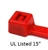 UL Listed Plenum Rated Red Cable Tie 15