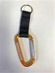 Mustangs Large Gold tone D-shape Carabiner clip with strap and key ring