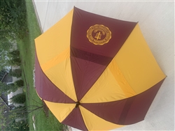 Large Maroon and Gold Golf Umbrella