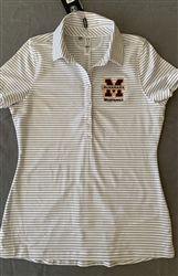 Under Armour Ladies White Striped Polo