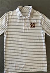 Under Armour Mens White Striped Polo