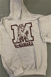 Gray Hoodie with M Mustang Logo