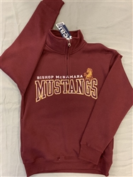 Men's Maroon Quarter Zip Sweatshirt