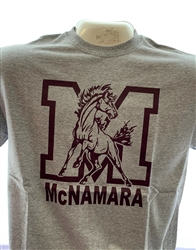 Big M with Mustang Gray T Shirt