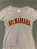 Ladies Short Sleeve Gray McNamara V Neck T Shirt