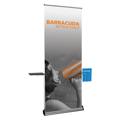 Premium Banner Stand Kit 01 - Banner Stand Literature Holder and Shelf