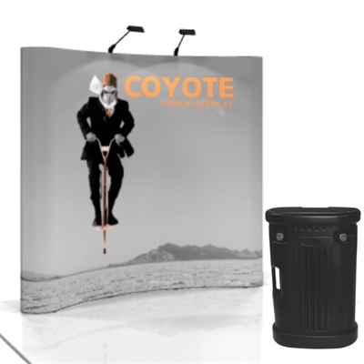 3x3 Curved Coyote Pop Up Display with Full Graphic Mural Fast Kit