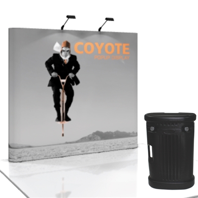3x3 Straight Coyote Pop Up Display with Full Graphic Mural Fast Kit