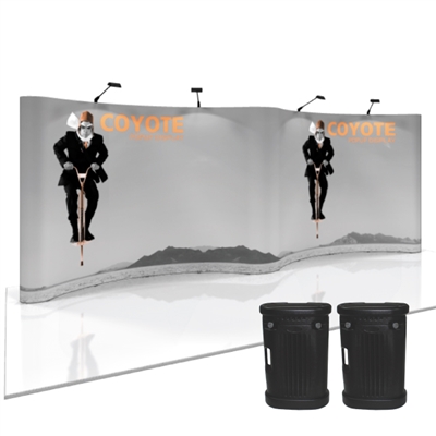 Gullwing Coyote Pop Up Display with Full Graphic Mural Fast Kit - 20 FT. Trade Show Popup Display