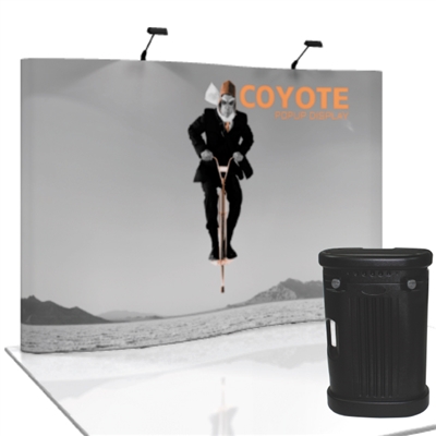 10 FT Serpentine Coyote Pop Up Display with Full Graphic Mural Kit - 10 Ft. Serpentine Pop Up Booth