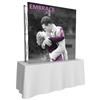 Embrace 2x2 pop up display with front dye-sub SEG graphic perfect for a table top display