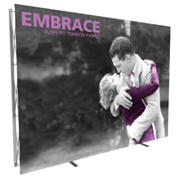 Embrace 4x3 - 10 ft pop up display with front dye-sub SEG graphic great for trade show back walls