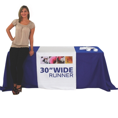 30" Table Runner Full - Custom Printed Trade Show Exhibit Table Cover