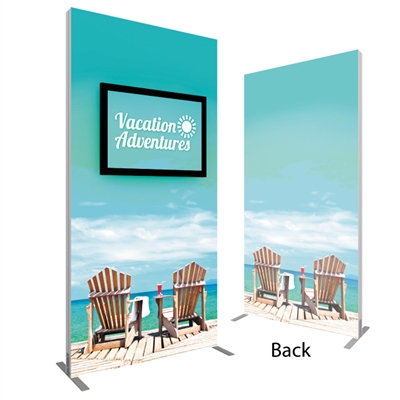 Vector Frame Monitor Kiosk 02 Single-Sided 2 Graphics - Portable Trade Show Display