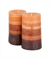 Amber Pillar Candle Duo