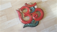 Hand Painted Wooden 'Om' Symbol Wall Plaque color