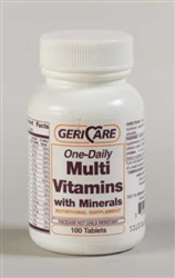Geri Care One-Daily Multi-Vitamin with Minerals - Bottle of 100