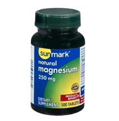 Sunmark Magnesium 250 mg Tablets Bottle of 100