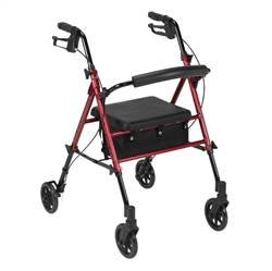 Adjustable Height Aluminum Rollator with 6 inch Casters by Drive Medical