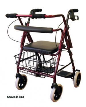 Combination Red Rollator & Transport Wheelchair