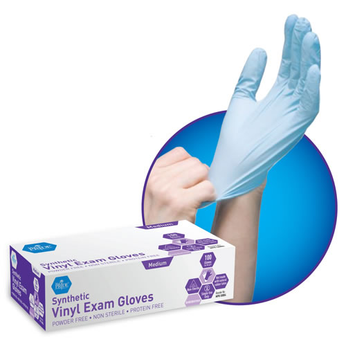 Synthetic Vinyl Medical Grade Exam Gloves Powder Free Bx/100