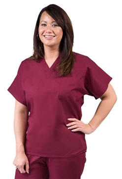 AMS Medical Scrub Tops-Wine