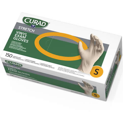 CURAD Stretch Vinyl Exam Gloves 1,500/Case