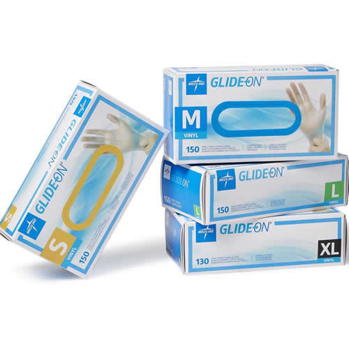 Medline Glide-On Powder-Free Vinyl Exam Gloves 1,500/Case