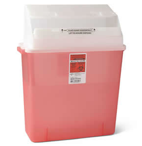 Biohazard Patient Room Sharps Containers: 3 Gallon Qty. 12